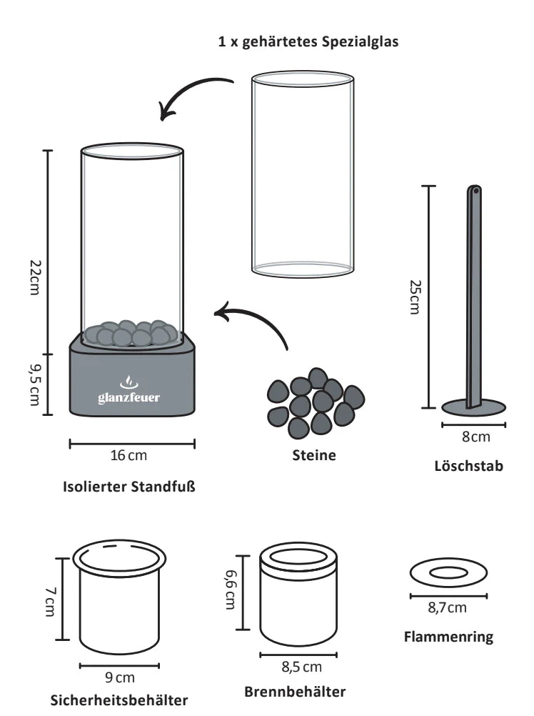 Tischkamin Enivara: Premium Ethanol Kamin für Indoor & Outdoor